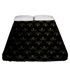Abstract Skulls Death Pattern Fitted Sheet (california King Size)