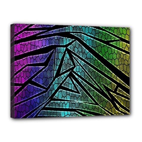 Abstract Background Rainbow Metal Canvas 16  x 12 