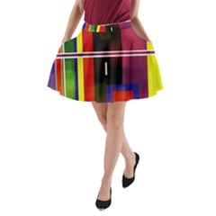 Abstract Art Geometric Background A-Line Pocket Skirt