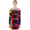 Abstract Art Geometric Background Long Sleeve Off Shoulder Dress View1