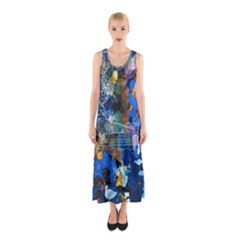 Abstract Farm Digital Art Sleeveless Maxi Dress