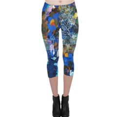 Abstract Farm Digital Art Capri Leggings 