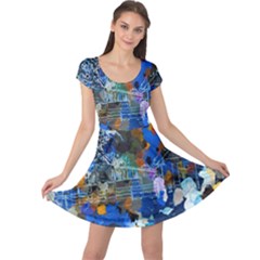 Abstract Farm Digital Art Cap Sleeve Dresses