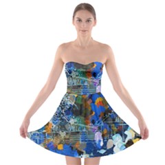 Abstract Farm Digital Art Strapless Bra Top Dress