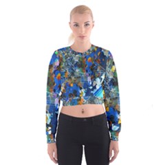 Abstract Farm Digital Art Women s Cropped Sweatshirt