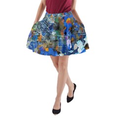 Abstract Farm Digital Art A-Line Pocket Skirt