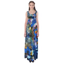 Abstract Farm Digital Art Empire Waist Maxi Dress