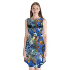 Abstract Farm Digital Art Sleeveless Chiffon Dress  