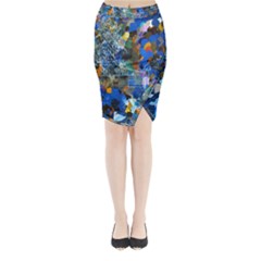 Abstract Farm Digital Art Midi Wrap Pencil Skirt