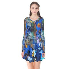 Abstract Farm Digital Art Flare Dress