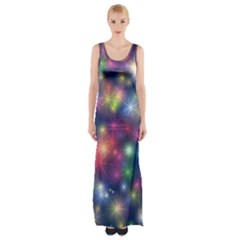 Abstract Background Graphic Design Maxi Thigh Split Dress