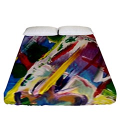 Abstract Art Art Artwork Colorful Fitted Sheet (king Size) by Nexatart