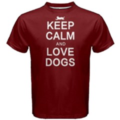 Keep Calm And Love Dogs - Men s Cotton Tee