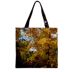 Lush Autumn Leaves With Kitty Grocery Tote Bag by SusanFranzblau