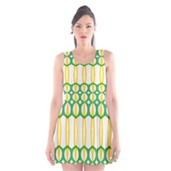 Green Yellow Shapes                                                                                                                   Scoop Neck Skater Dress by LalyLauraFLM