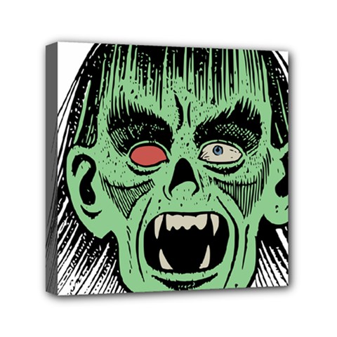 Zombie Face Vector Clipart Mini Canvas 6  X 6  by Nexatart