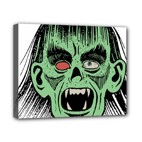 Zombie Face Vector Clipart Canvas 10  X 8  by Nexatart