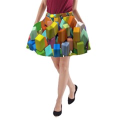 Cubes Assorted Random Toys A-line Pocket Skirt