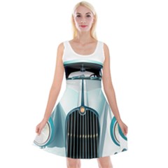 Oldtimer Car Vintage Automobile Reversible Velvet Sleeveless Dress by Nexatart