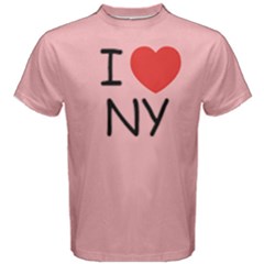 1pink I Love New York  Men s Cotton Tee by FunnySaying