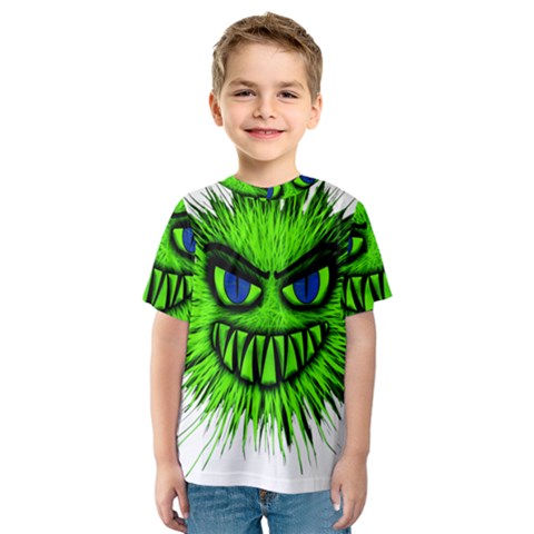 Monster Green Evil Common Kids  Sport Mesh Tee by Nexatart