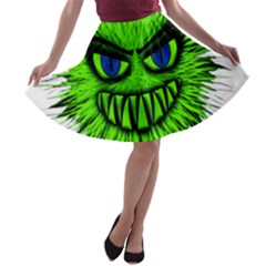 Monster Green Evil Common A-line Skater Skirt