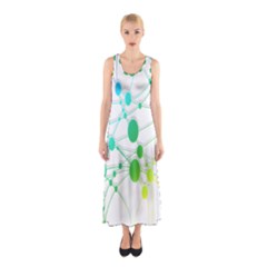 Network Connection Structure Knot Sleeveless Maxi Dress by Nexatart