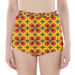 Seventies Hippie Psychedelic Circle High-waisted Bikini Bottoms by Nexatart