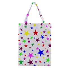 Stars Pattern Background Colorful Red Blue Pink Classic Tote Bag by Nexatart