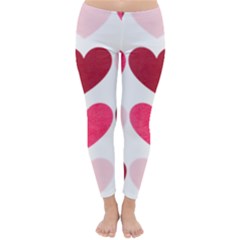 Valentine S Day Hearts Classic Winter Leggings by Nexatart