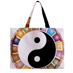 Yin Yang Eastern Asian Philosophy Zipper Mini Tote Bag by Nexatart