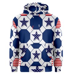 Patriotic Symbolic Red White Blue Men s Pullover Hoodie