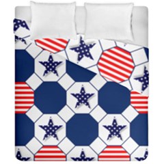 Patriotic Symbolic Red White Blue Duvet Cover Double Side (california King Size) by Nexatart
