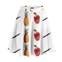 Ppap Pen Pineapple Apple Pen High Waist Skirt by Nexatart
