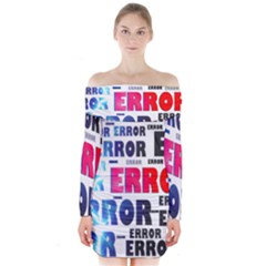 Error Crash Problem Failure Long Sleeve Off Shoulder Dress by Nexatart