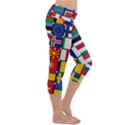 Europe Flag Star Button Blue Capri Yoga Leggings View3