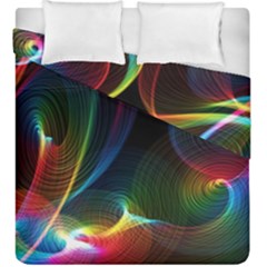 Abstract Rainbow Twirls Duvet Cover Double Side (king Size) by Nexatart