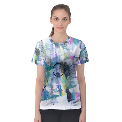 Background Color Circle Pattern Women s Sport Mesh Tee by Nexatart