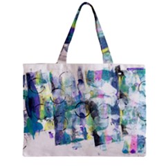 Background Color Circle Pattern Zipper Mini Tote Bag