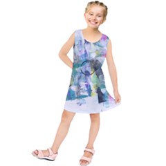 Background Color Circle Pattern Kids  Tunic Dress by Nexatart