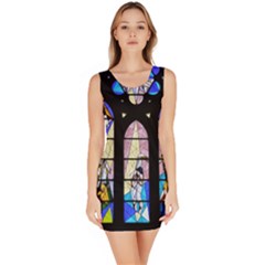 Art Church Window Sleeveless Bodycon Dress