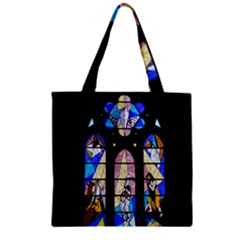 Art Church Window Zipper Grocery Tote Bag