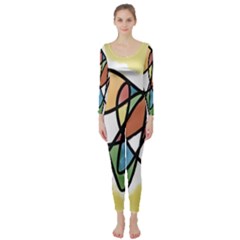 Art Abstract Exhibition Colours Long Sleeve Catsuit