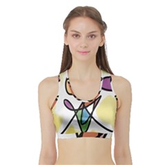 Art Abstract Exhibition Colours Sports Bra With Border