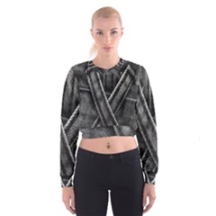 Backdrop Belt Black Casual Closeup Women s Cropped Sweatshirt