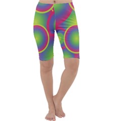 Background Colourful Circles Cropped Leggings  by Nexatart