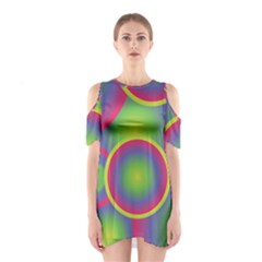 Background Colourful Circles Shoulder Cutout One Piece by Nexatart