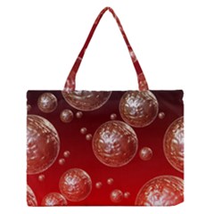 Background Red Blow Balls Deco Medium Zipper Tote Bag by Nexatart