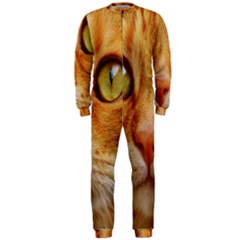 Cat Red Cute Mackerel Tiger Sweet Onepiece Jumpsuit (men)  by Nexatart