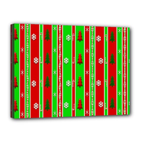 Christmas Paper Pattern Canvas 16  x 12 
